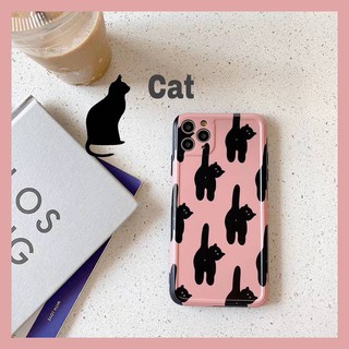 11 promax iPhone case เคสนิ่ม เนื้อซิลิโคน for iPhone X XS MAX XR  7+ 8PLUS full cover case Catblack TPU-R1146