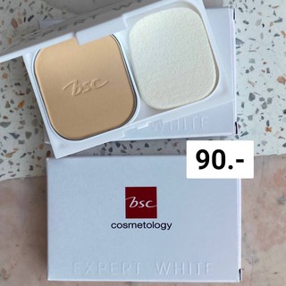 BSC แป้ง สูตรไวท์เทนนิ่ง ฉลากไทย ของแท้ เบอร์ C2 ขาวเหลือง แป้งตลับ BSC POWDER FOUNDATION 5.5 กรัม  แป้งเค้ก ผสมรองพื้น