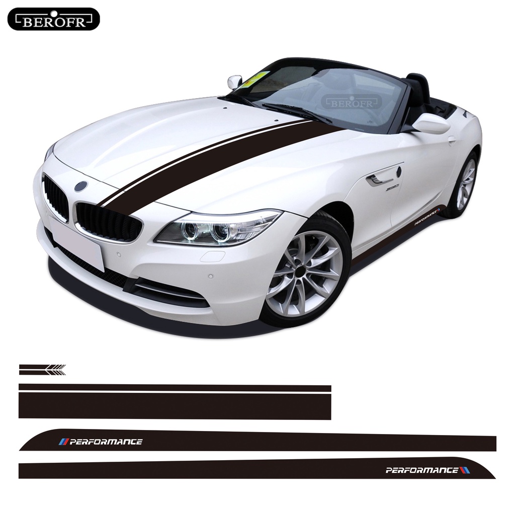 M Performance Door Side Stripe Skirt Sticker Car Hood Engine Cover