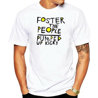 เสื้อยืดผ้าฝ้ายพิมพ์ลายขายดี ใหม่ เสื้อยืดลําลอง แขนสั้น คอกลม พิมพ์ลาย Foster The People Pumped Up Kicks สีขาว สําหรับผ