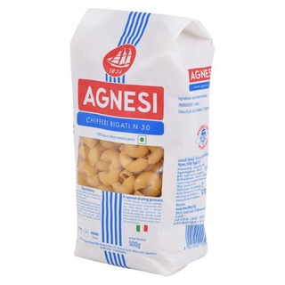 AGNESI แอคเนซี ชิฟเฟอรี ริกาติ พาสต้าข้องอ เบอร์ 50 500กรัม (8001200139509)
