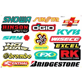 สติกเกอร์แต่งรถ ติดรถยนต์ รถมอเตอร์ไซค์ หมวกกันน็อค โลโก้ สปอนเซอร์ Racing sticker Sponsor ขนาด 27 x 18 cm ST290