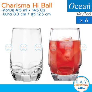 Ocean แก้วน้ำ 415 ml (6ใบ) CHARISMA LONG DRINK B17115 โอเชียน แก้วเครื่องดื่ม แก้วน้ำผลไม้