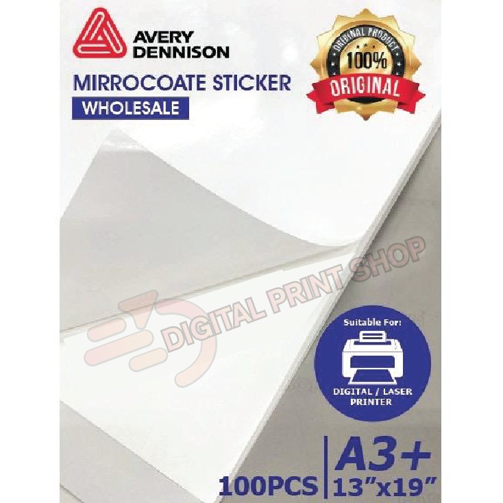 Avery Dennison Fasson A3+ 13"x19" (330x482mm) Mirrorcoat Sticker (สติ๊กเกอร์กระดาษไฮกลอส) MIRRORKOTE
