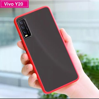 Case Vivo Y20 เคสกันกระแทก ปุ่มสีผิวด้าน เคสวีโว่ ขอบนิ่มหลังแข็ง