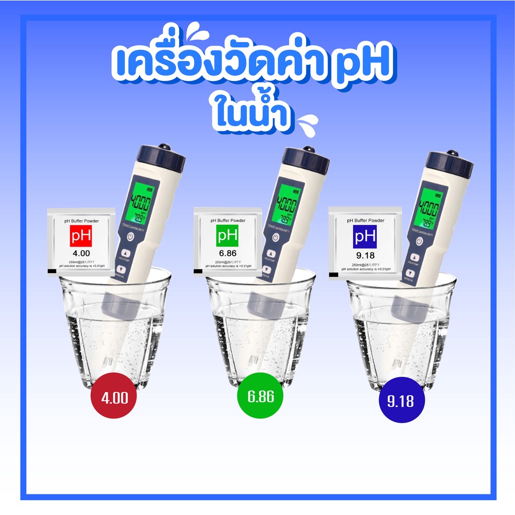 เครื่องทดสอบคุณภาพน้ํา Ph / Ec / Tds / เครื่องวัดอุณหภูมิดิจิตอลมัลติฟังก์ชั่น มี3รุ่น 5in1 / 4in1 / 3in1