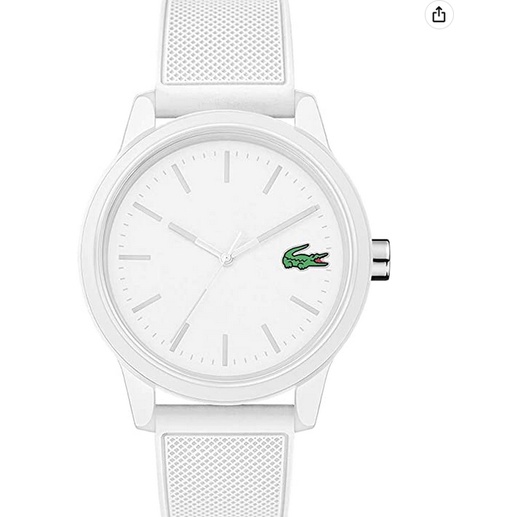 นาฬิกาลาคอสแท้จากช็อปสีขาวกันน้ำ 50 เมตร  Lacoste womens Analogue Classic Quartz Watch with Silicone