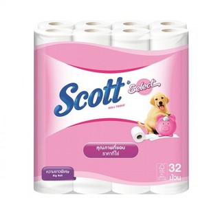 สก๊อตต์ ซีเล็ค ความยาวพิเศษ ยกแพ็ค 32ม้วน กระดาษทิชชู่ กระดาษชำระ SCOTT SELECT TISSUE