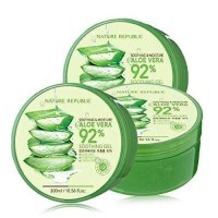 Nature Republic Aloe Vera 92% Moisture Soothing Gel 300ml เจลว่านหางจระเข้ เนเจอร์ รีพลับบลิค บำรุงผิวให้ชุ่มชื่น