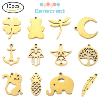 จี้สเตนเลส 304 ชุบสูญญากาศ ชุบทอง 10 ชิ้น