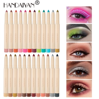 Handaiyan ดินสออายแชโดว์ สองหัว 22 สี พร้อมกบเหลา สีรุ้ง ครีม อายแชโดว์ แท่ง ง่ายต่อการลงสี ติดทนนาน กลิตเตอร์ แต่งตา