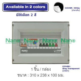 Consumer unit NANO PLUS (LS-Series) ฝา ขาว/ดำใส 11ช่อง(เมนRCBOปรับmA 32A,50A,63A +ลูกย่อย6ลูก)(1ชิ้น)