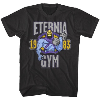 เสื้อยืดแขนสั้นลําลอง คอกลม ผ้าฝ้าย 100% พิมพ์ลาย Masters of the Universe Skeletor Eternia Gym 1983 ทรงหลวม พลัสไซซ์ สไต