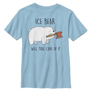 Newest Fashion Sport Mens T-Shirt , 2021 New Style Cotton Shirt We Bare Bears Mens Ice Bear Will Take Care Of It Light B