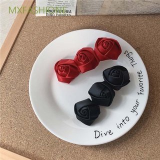 MXFASHIONE Fashion Rose Barrettes Korean Satin Women Hair Clip Cloth Sweet Alloy Girl Simple For Women Headwear/Multicolor