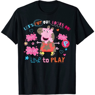 🌟พร้อมส่ง🌟เสื้อยืดผู้ เสื้อยืดคอกลม แขนสั้น ผ้าฝ้าย พิมพ์ลาย Peppa Pig แฟชั่นฤดูร้อน สําหรับผู้ชาย S-5XL