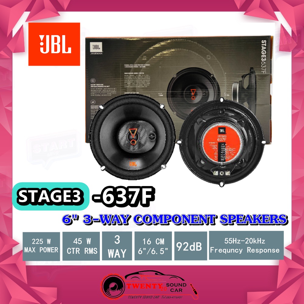 "NEW" JBL STAGE3 637F ลำโพงแกนร่วม 3ทาง 6"/6.5" ฟังเพลงแบบยาวๆ สบายๆ ลำโพงคุณภาพดี เสียงดีมาก ของแท้100% ลำโพงติดรถยนต์