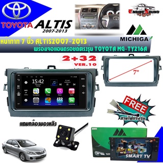 จอแอนดรอยด์ตรงรุ่น TOYOTA 7 นิ้ว พร้อมหน้ากาก TOYOTA ALTIS 2008-2013 จอแอนดรอยด์ MICHIGA MG-TY216A RAM 2 ROM 32 V.10