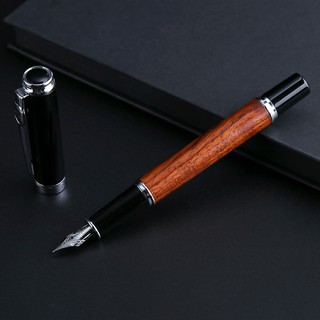 *❤❤ Vintage Style Pear Wood Barrel Fountain Pen 0.5mm Nib Business Gift