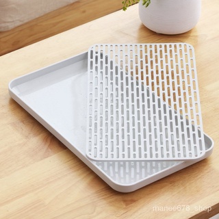 ที่รองชุดน้ำชา คว่ำแห้ง ที่คว่ำจานเปียก ที่คว่ำแก้ว Double Layer Drainer Drainer storage trays -สินค้ามีพร้อมส่ง-