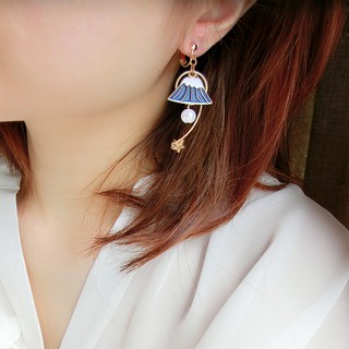 Imported earrings - Fuji pattern