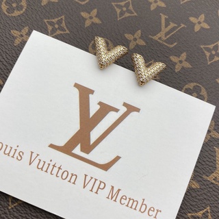 Louis Vuitton ต่างหูแฟชั่น รูปตัว V สวยหรู