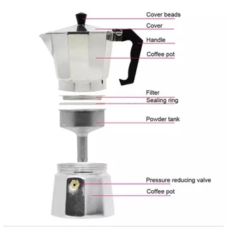 【จัดส่งทันที】กาต้มกาแฟ หม้อต้มกาแฟสด Moka pot ความจุ 150ml 300ml ใช้งานกับเตาไฟฟ้า เตาแก็ส เตาแคมป์ปิ้ง