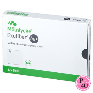 MOLNLYCKS  EXUFIBER AG+ 5x5 cm.เจลช่วยลดความชื้นของแผล 1แผ่น