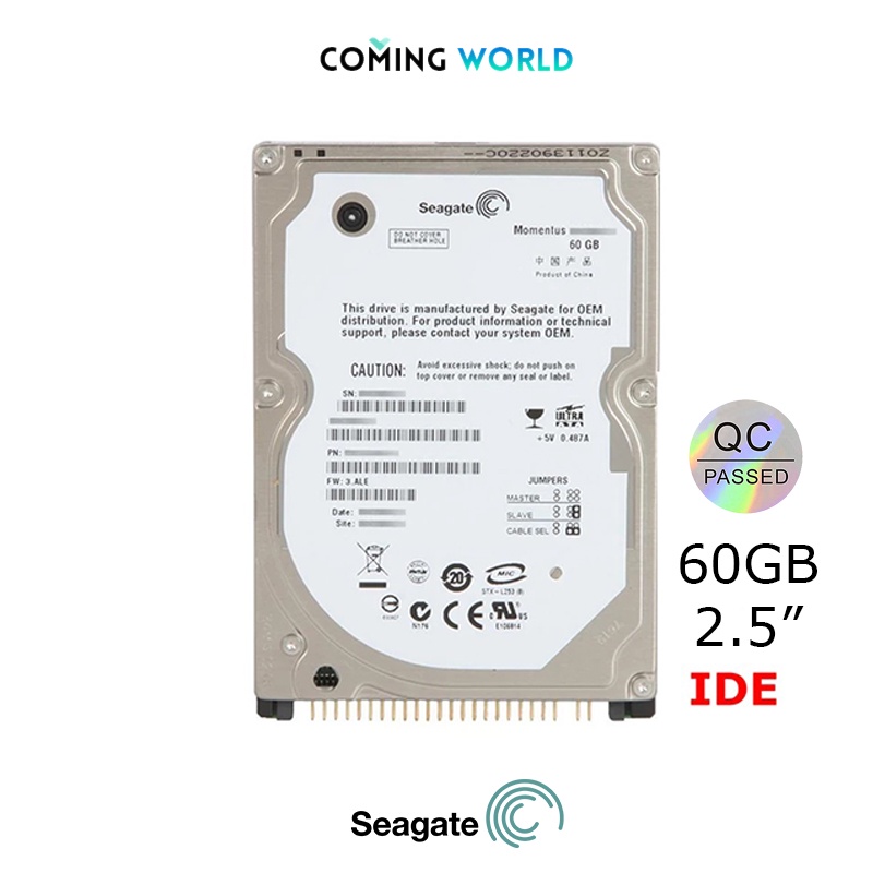 HDD (ฮาร์ดดิสก์) Harddisk IDE Seagate 60GB 2.5" For Laptob Notebook เป็นสินค้ามือ 2 ส่งจากไทย
