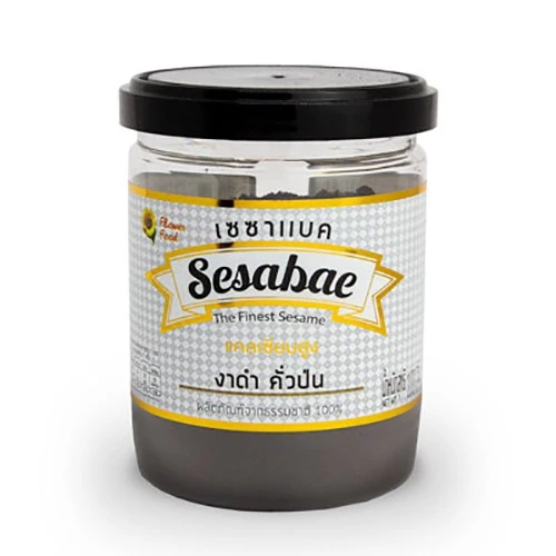 เซซาแบค งาดำคั่วป่น ( ผง ) 100 กรัม Sesabac Roasted black sesame powder