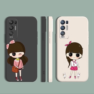 เคสโทรศัพท์มือถือ ซิลิโคนนิ่ม ขอบตรง ประดับโบว์ แฟชั่น สําหรับ OPPO Reno6 Z 5G Reno 5 Pro 4 4G 3 Reno2 Z F