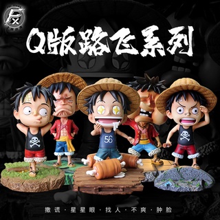 โมเดลฟิกเกอร์ One Piece GK Childhood Straw Hat Boy Lies Find Star Eyes Not Refreshing Face Luffy สําหรับตกแต่ง