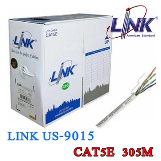 สายแลน CAT5e UTP Cable (305m./Box) LINK (US-9015) Original สีขาวภายใน