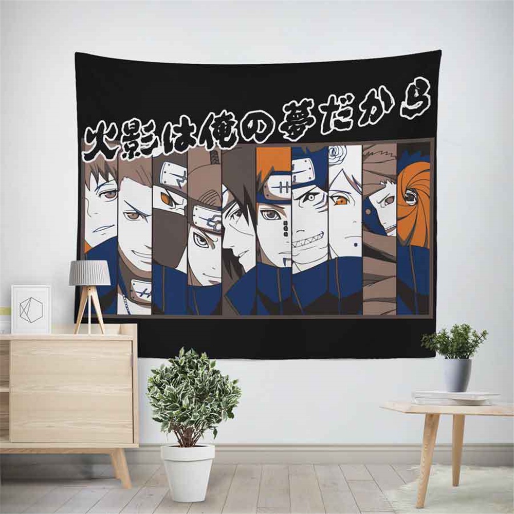 ผ้าม่าน ขนาดAnime Characters Blanket Tapestry Wall Background