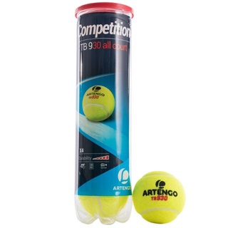 ลูกเทนนิส ARTENGO TB930 Tennis Ball (แพ็ค 4 ลูก) สำหรับฝึกซ้อมและแข่งขัน