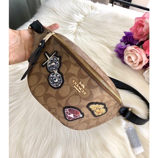 (ผ่อน0%) กระเป๋า คาดอก คาดเอว ลายC สีน้ำตาล coach F73188