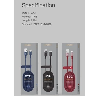 ราคาถูก Orsen by Eloop S9 / S9L / S9M / S9C สายชาร์จ ไนลอนถัก USB Data Cable 2.1A สำหรับ L/Micro USB/Type C