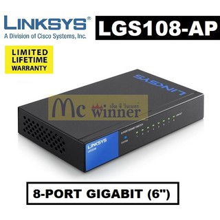 SWITCH HUB (สวิตซ์ฮับ) LINKSYS  รุ่น LGS108-AP (8-PORT) GIGABIT (6") - LifeTimeWarranty