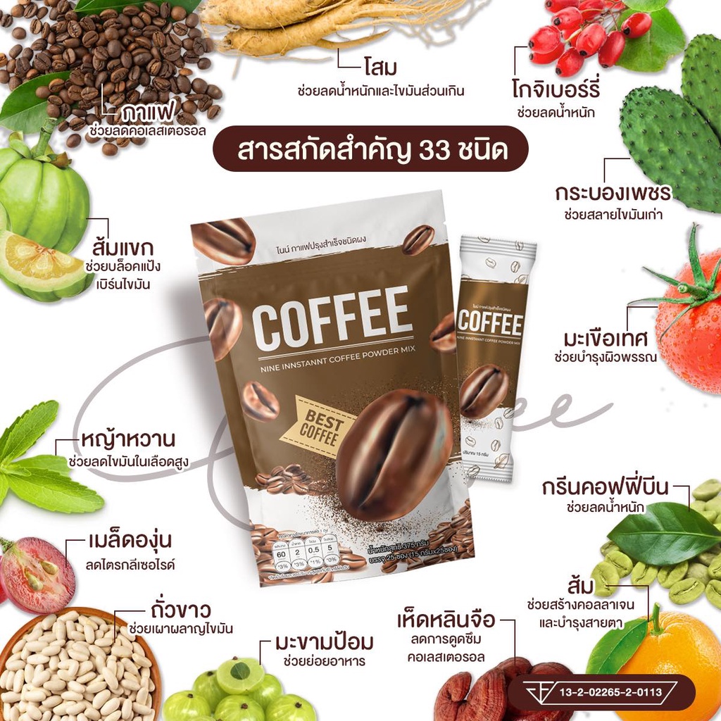 ของแท้ 1ห่อ25ซองซื้อ2ห่อได้ของแถมฟรี4ซอง Nine cocoa ไนน์ กาแฟ โกโก้ ชา ...