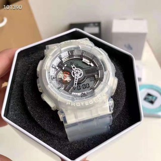 Casio Casio นาฬิกาผู้หญิง Glacier โปร่งใสกันน้ำกีฬาแฟชั่นอิเล็กทรอนิกส์ของผู้หญิงนาฬิกา BA-110CR-7A