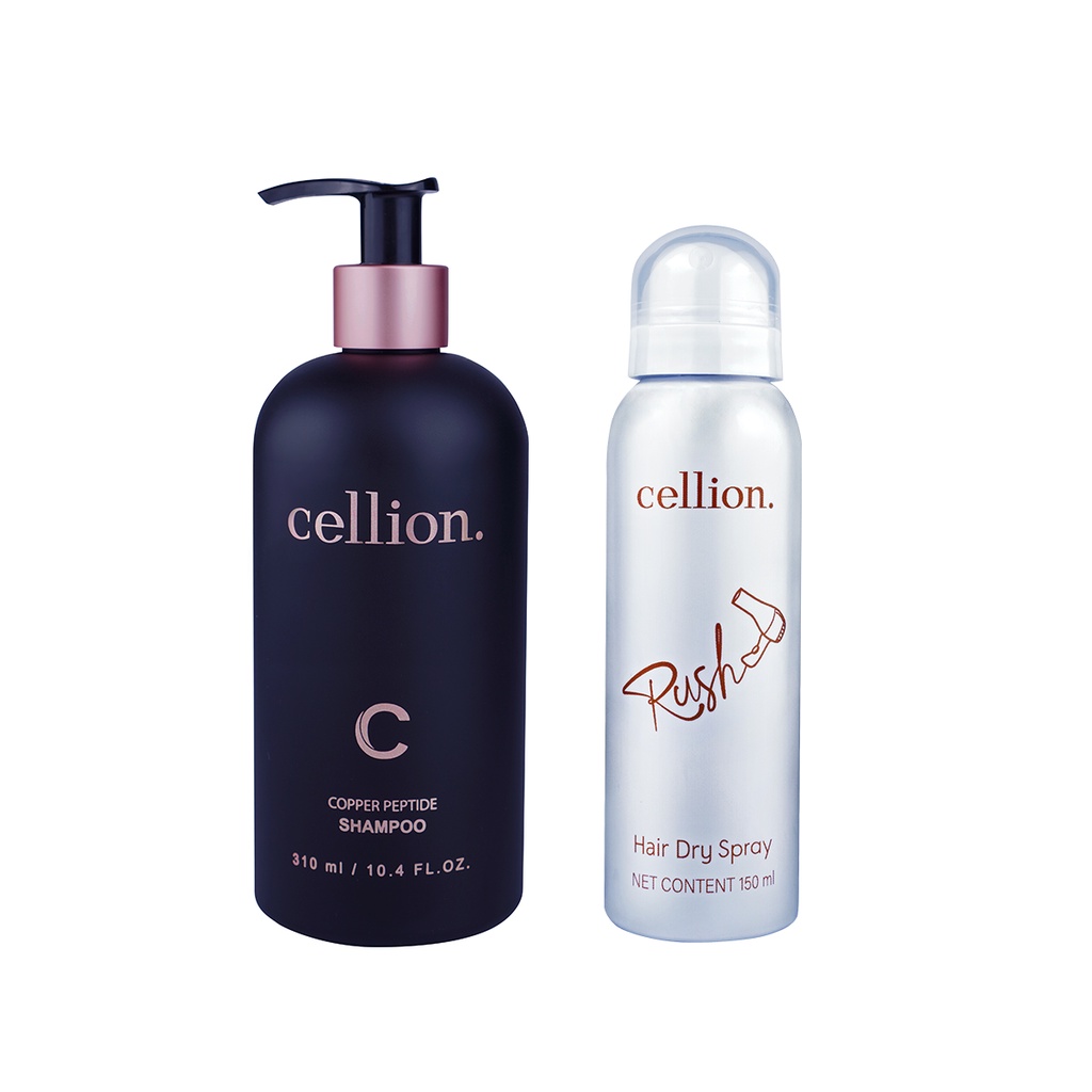 เซลลิออน แฮร์ แชมพู คู่สเปรย์บำรุงเส้นผม (Set cellion hair shampoo +Cellion Rush Hair Dry Spray)
