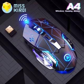 Miss Kiroi A4 Wireless Optical RGB Gaming Mouse เมาส์เกมมิ่ง ออฟติคอล ความแม่นยำสูงปรับ DPI 800- 1600 เหมาะกับเกม