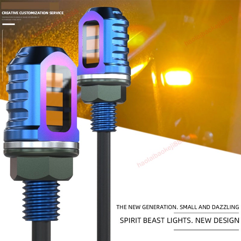 Spirit BEAST ไฟเลี้ยวรถจักรยานยนต์ M8 M10 LED 12V กระพริบ ขนาดเล็ก สําหรับ Suzuki Honda