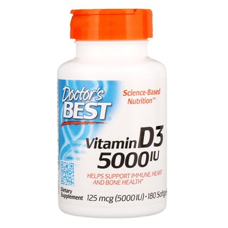 วิตามินดี Doctors Best Best Vitamin D3 5000 IU 180 Softgels