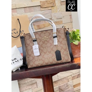 (แท้ 💯%‼ Factory) Coach Mollie Tote 25 In Signature Canvas