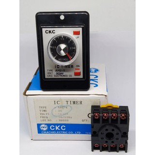 ทามเมอร์  AH2-Y 3S 24VDC (3วินาที)Power On Delay Timer(พร้อมซ๊อกเก็ต)