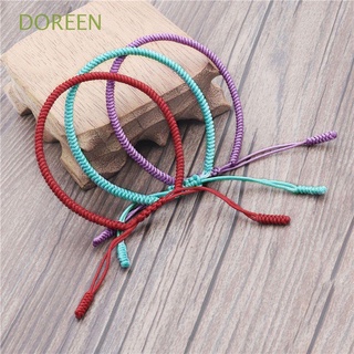 Doreen กําไลข้อมือสร้อยข้อมือเชือกหลากสีทิเบตแฮนด์เมดประดับโบว์หลากสีสําหรับผู้หญิง