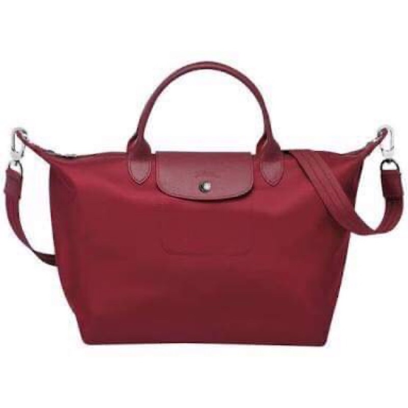 Longchamp Le Pliage NEO Size M หูสั้น สี:ROUGE