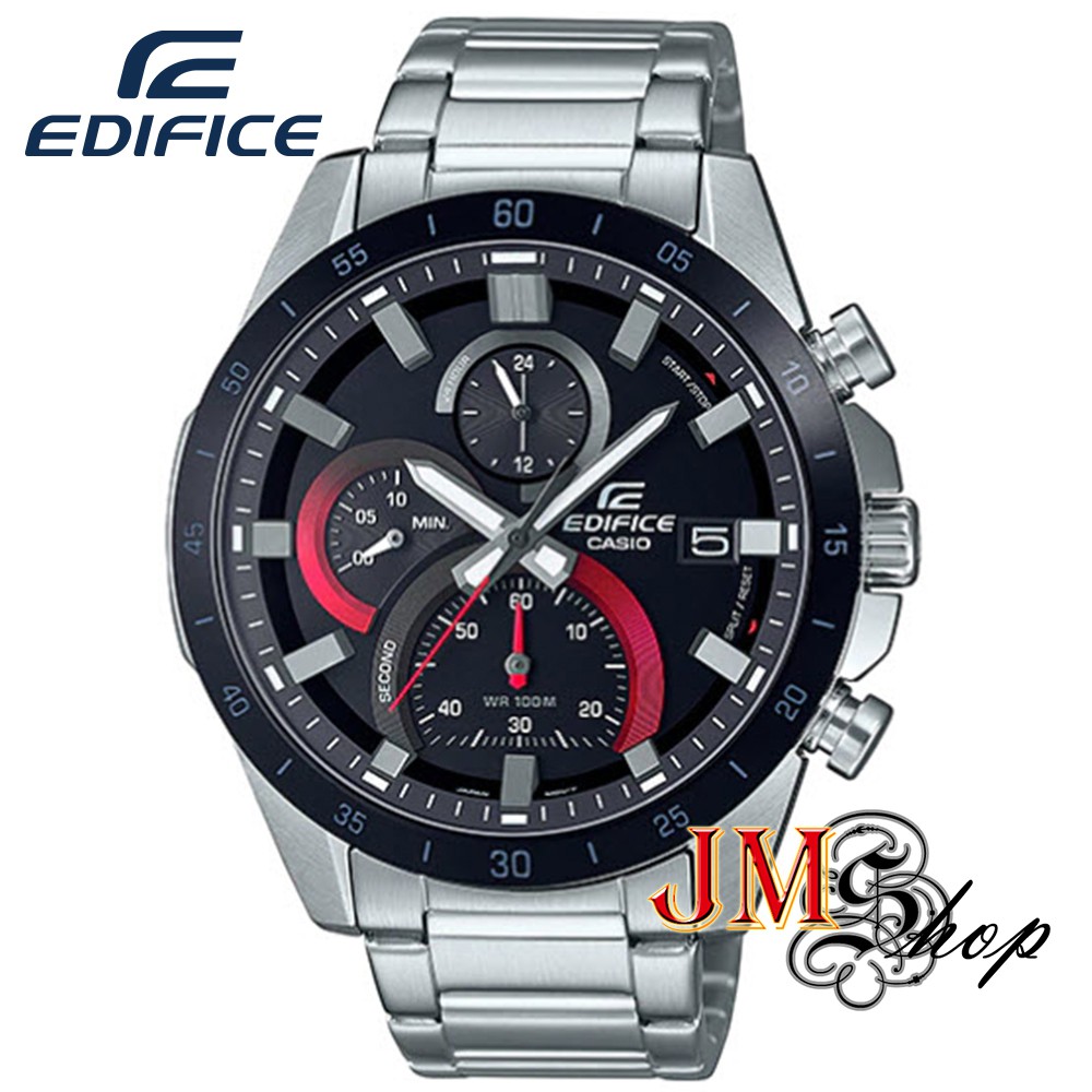Casio Edifice นาฬิกาข้อมือผู้ชาย สายสแตนเลส รุ่น EFR-571DB-1A1VUDF (หน้าปัดสีดำ/แดง)