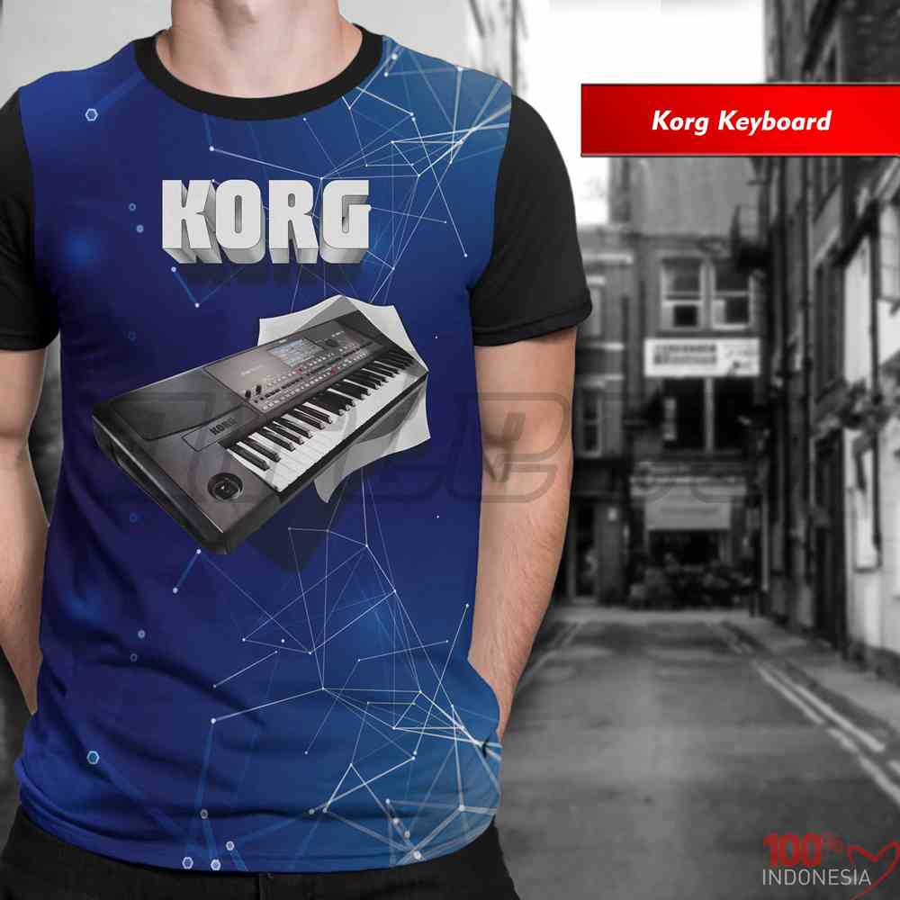 Distro 3D Music Print T-Shirt Limited Korg Keyboard - เสื้อยืดพิมพ์ลายศูนย์
